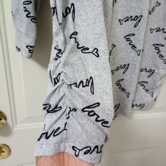 ROUGE COLLECTION WOMENS SIZE 4X STRETCH HOODIE - FITTED - "LOVE" GRAY - Picture 4 of 13